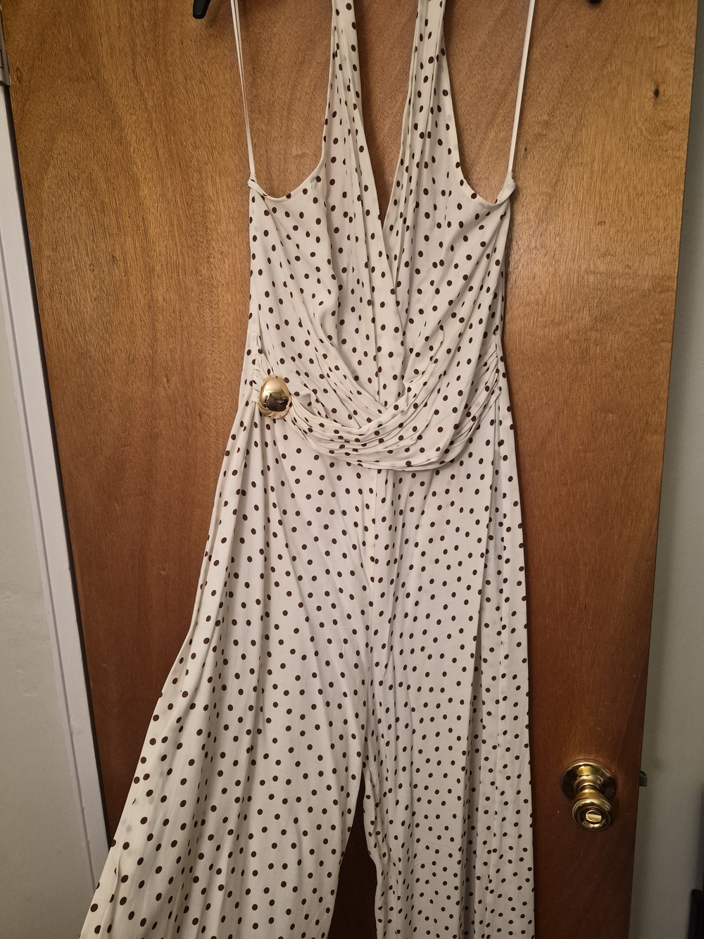 Zara Polka Dot Sleeveless Maxi Jumpsuit - Picture 2 of 2